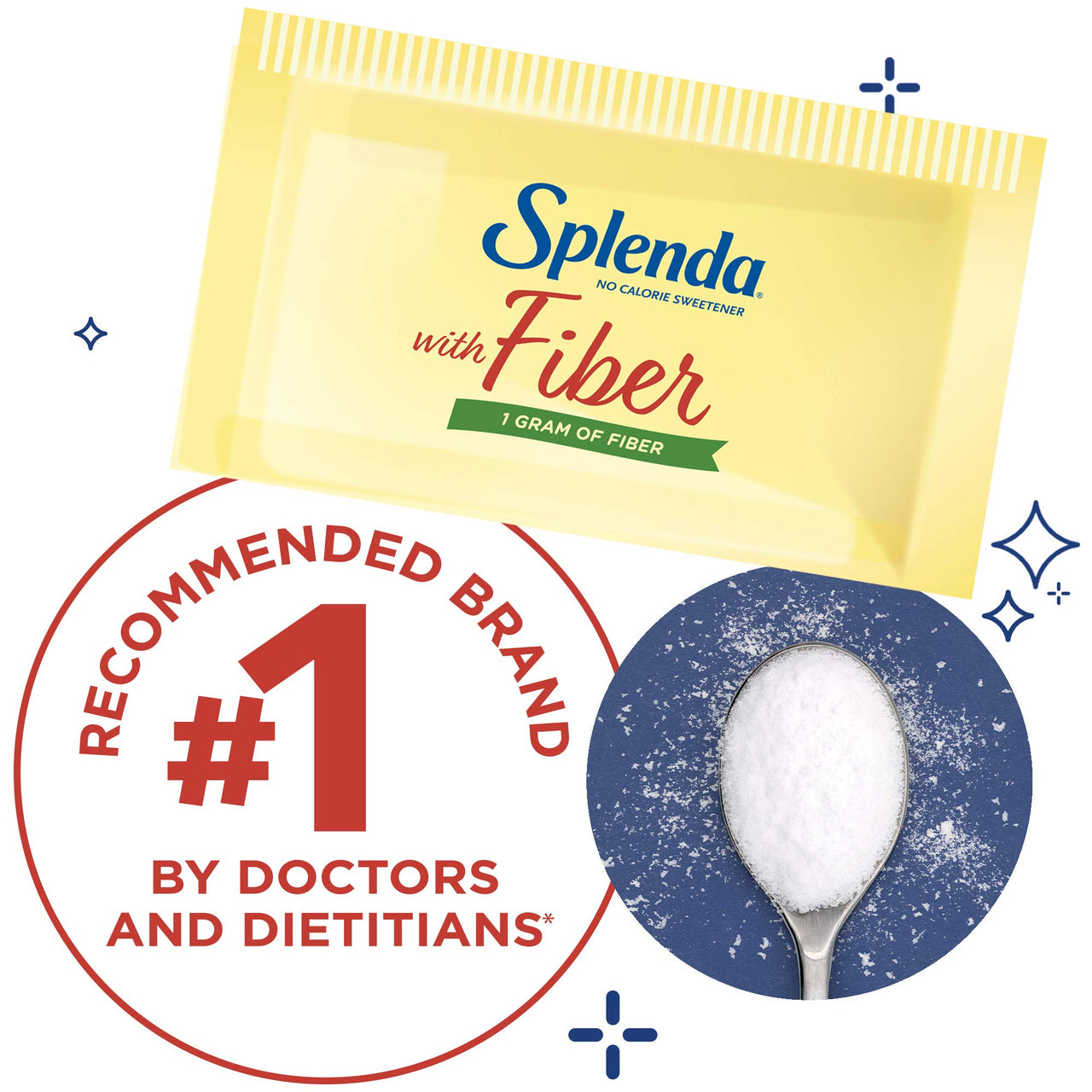 Splenda--No Calorie Sweetener 1G of Fiber Packets, 80 Count (Pack of 1), Sugar Substitute for Use with Coffee, Tea, Fruit, Cereal, and More