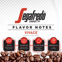 Segafredo Zanetti Ground Coffee, Vivace Medium Roast, Made with Arabica, Vivacious and Balanced Flavor