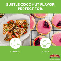 Pompeian Coconut Oil Non-Stick Cooking Spray, Subtle Coconut Flavor, Perfect for Seafood and Baking Coating, Naturally Gluten Free, Non-Allergenic, Non-GMO, No Propellants, 5 FL. OZ., Single Bottle