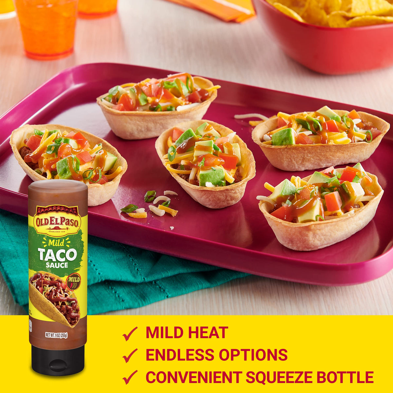 Old El Paso Mild Taco Squeeze Sauce, 9 oz (Pack of 4)