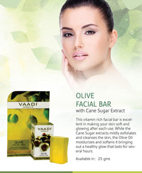 Vaadi Herbals Olive Facial Bar with Cane Sugar Extract, 25g