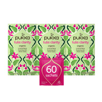 Pukka Organic Tea Bags, Tulsi Clarity, Herbal Holy Basil Tea (3 Pack, 60 Tea Bags)