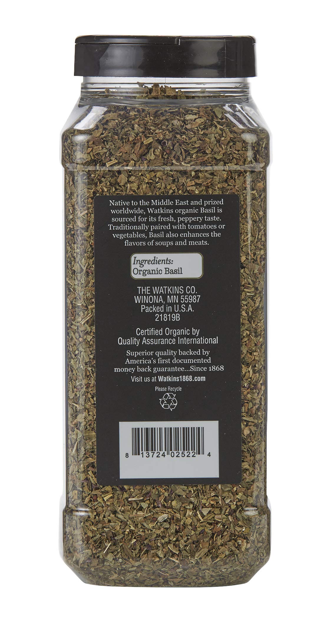 Watkins Gourmet Spice, Organic Basil, 4.9 oz. Bottle (21819)