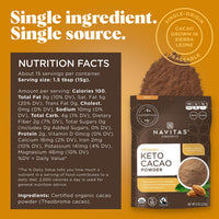 Navitas Organics Keto Cacao Powder, 8 oz. Bag, 15 Servings  Organic, Non-GMO, Fair Trade, High Fat Cacao