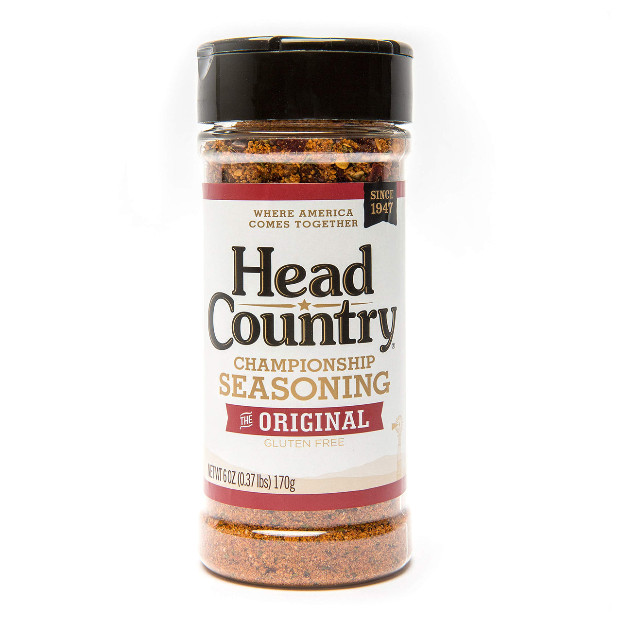Head Country Bar-B-Q Championship Seasoning, Original | Gluten Free, MSG Free, All-Purpose Barbecue Seasoning | Bold & Herbal Dry Spice Rub To Boost The Flavor Of All Your BBQ Favorites | 6 Ounce, Pack of 1