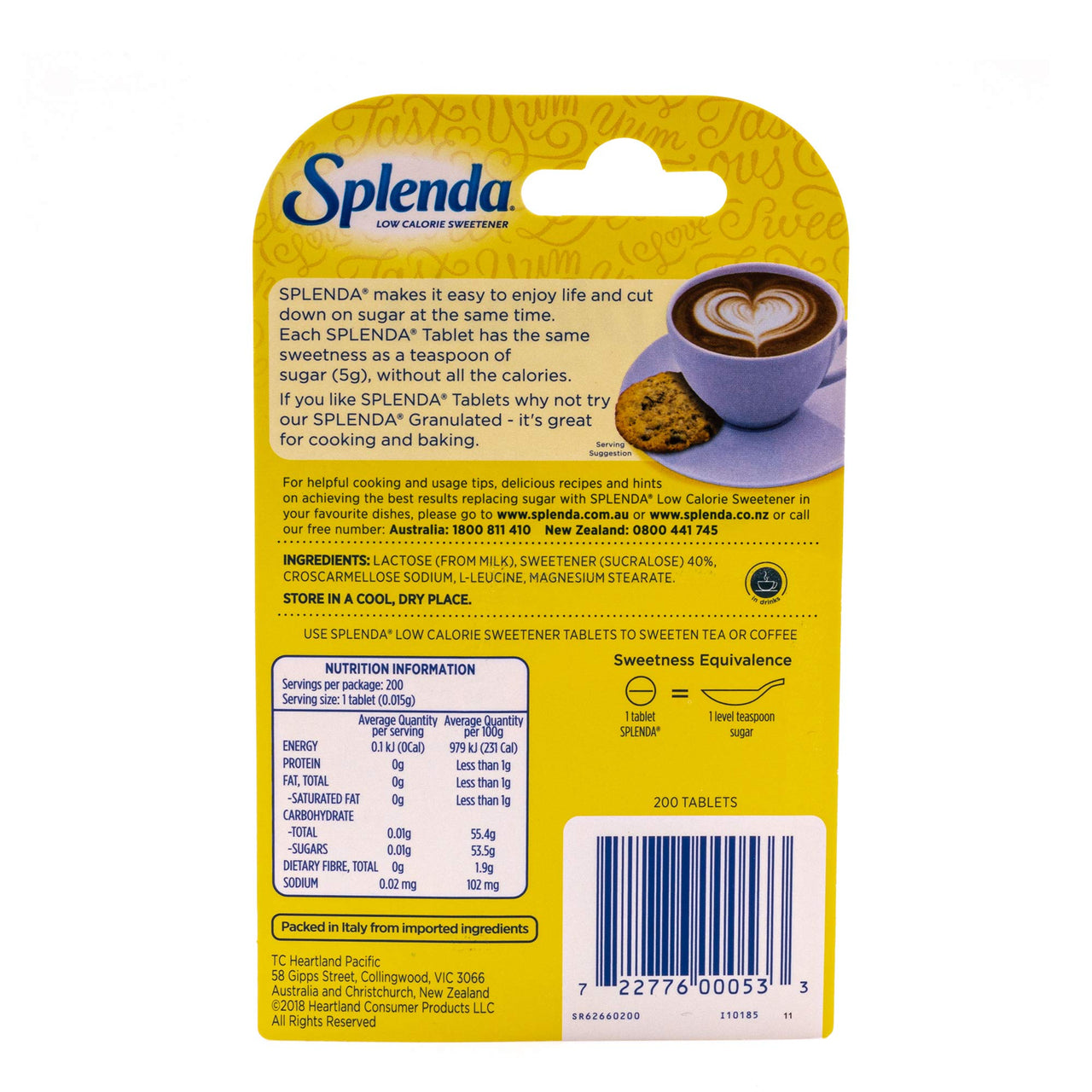 SPLENDA No Calorie Sweetener, Mini Dissolvable Tablets ,200 Count