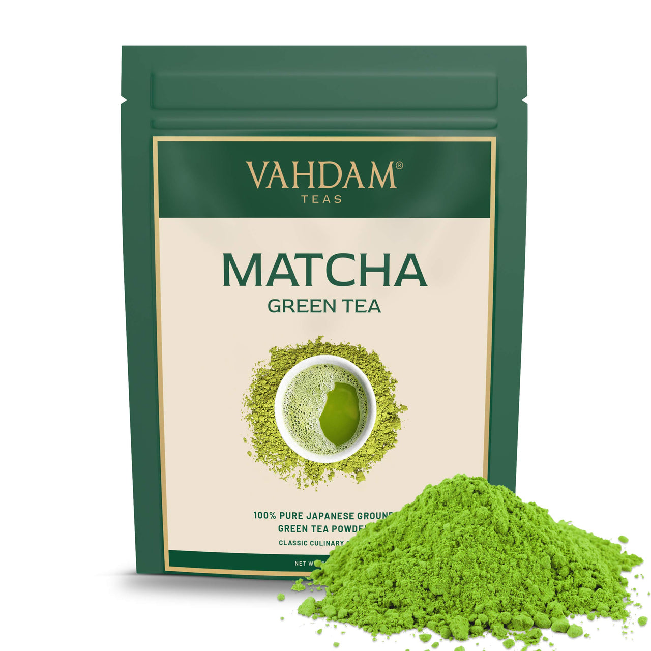 VAHDAM, Matcha Green Tea Powder SUPERFOOD (12 Servings) 100% Pure Authentic Japanese Matcha Powder, Classic Culinary Grade Green Tea Matcha 137x Anti-OXIDANTS | Matcha Latte Mix, Smoothies & Recipes, 25g