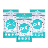 PUR Gum | Sugar Free Chewing Gum | 100% Xylitol | Vegan, Aspartame Free, Gluten Free & Keto Friendly | Natural Wintergreen Flavored Gum, 55 Pieces (Pack of 3)