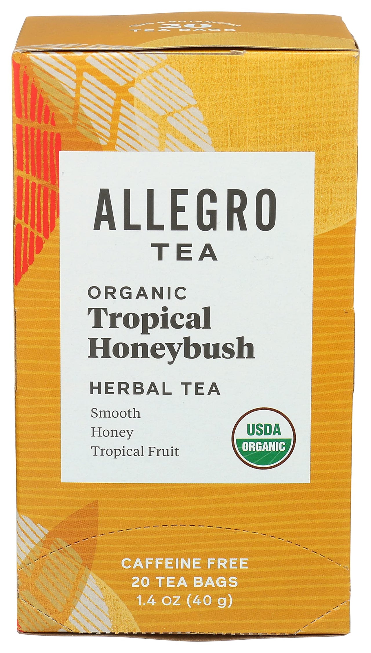 Allegro Tea, Organic Tropical Honeybush Tea Bags, 20 ct