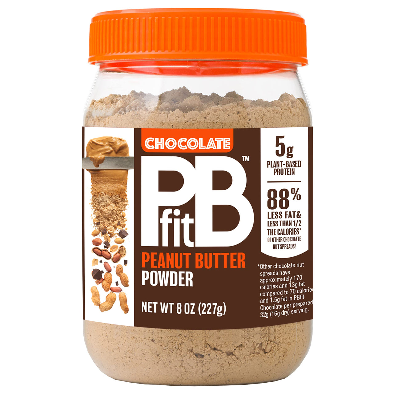 PBfit BetterBody Foods AllNatural Peanut Butter Powder, Chocolate, 8 Oz