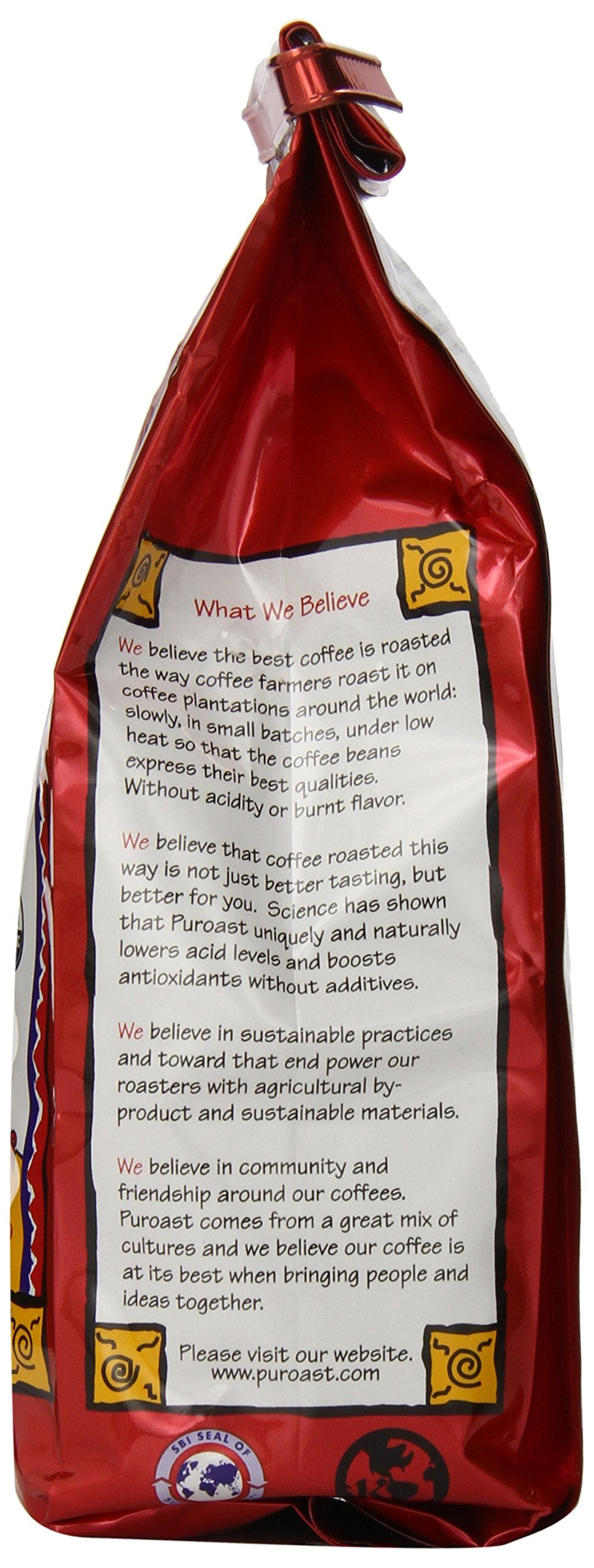 Puroast Low Acid Coffee Ground Organic French Roast, Dark Roast, Certified Low Acid Coffee, pH 5.5+, Gut Health, 12 oz., Higher Antioxidant, Smooth for Espresso, Iced Coffee