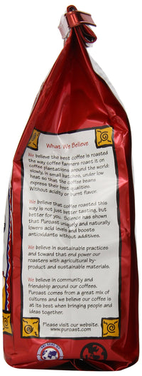 Puroast Low Acid Coffee Ground Organic French Roast, Dark Roast, Certified Low Acid Coffee, pH 5.5+, Gut Health, 12 oz., Higher Antioxidant, Smooth for Espresso, Iced Coffee