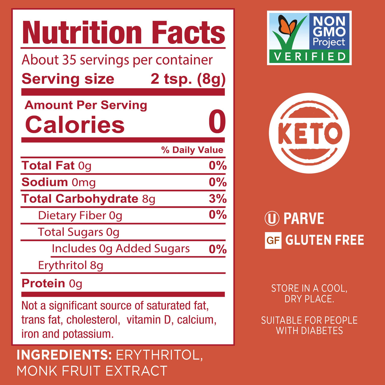 SPLENDA Naturals Zero Calorie All Natural Granulated Sweetener - Jar, Monk Fruit, 9.8 Oz