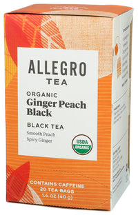 Allegro Tea, Organic Ginger Peach Black Tea Bags, 20 ct