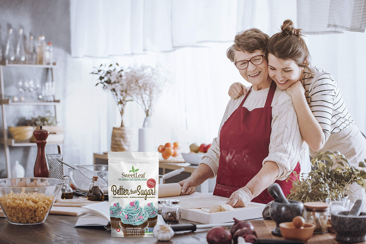 SweetLeaf Better Than Sugar Stevia Powdered Sweetener - Blend for Frosting, Stevia Sweetener, Zero Calorie Sweetener, Sugar Free, Non-GMO, Gluten-Free, Keto Friendly - 12.7 Oz