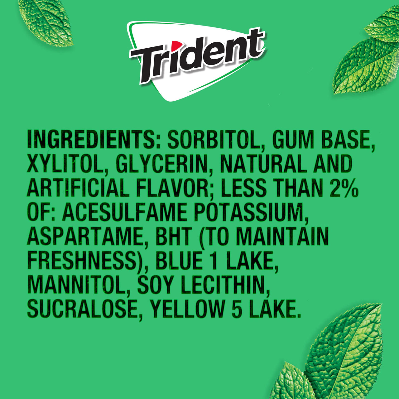 Trident Unwrapped Gum, Spearmint 50-ct