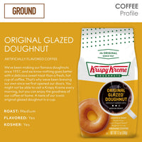 Krispy Kreme Original Glazed Doughnut, Ground Coffee, Flavored Medium Roast, Bagged 12 oz
