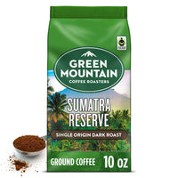 Green Mountain Coffee Roasters Sumatra Reserve, Ground Coffee, Dark Roast, Bagged 10 oz (Package May Vary)