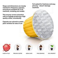 Lavazza Premium Coffee Corp Nespresso OriginalLine Compatible Capsules, Leggero Espresso Lungo, Medium Roast Coffee, 10 ct (Pack of 5)