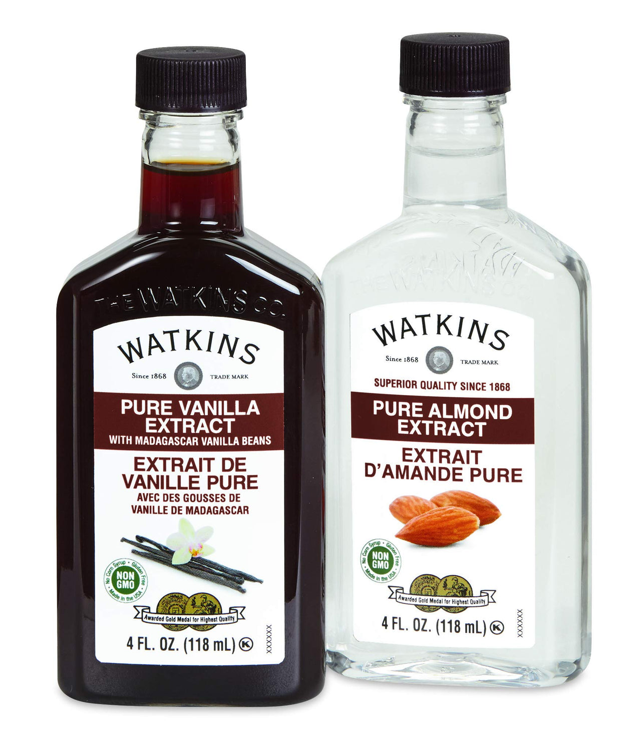 Watkins Pure Vanilla Extract, with Madagascar Vanilla Beans, Non-GMO, Kosher, 4 oz. Bottle, 1-Pack