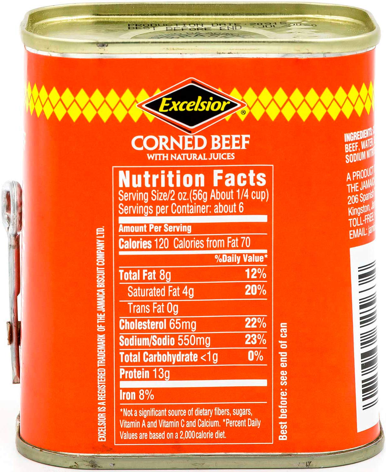 EXCELSIOR Corned Beef in Natural Juices, 12 Ounce