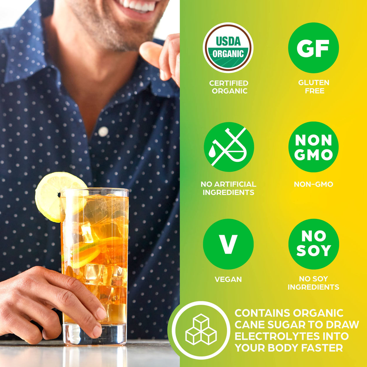 Organic Rapid Hydration Packets by Orgain, Lemon Lime Hydro Boost - Packed with Electrolytes & Superfoods, Less Sugar, Gluten Free, Vegan, No Soy Ingredients or Artificial Flavors, Non-GMO (Pack of 8)