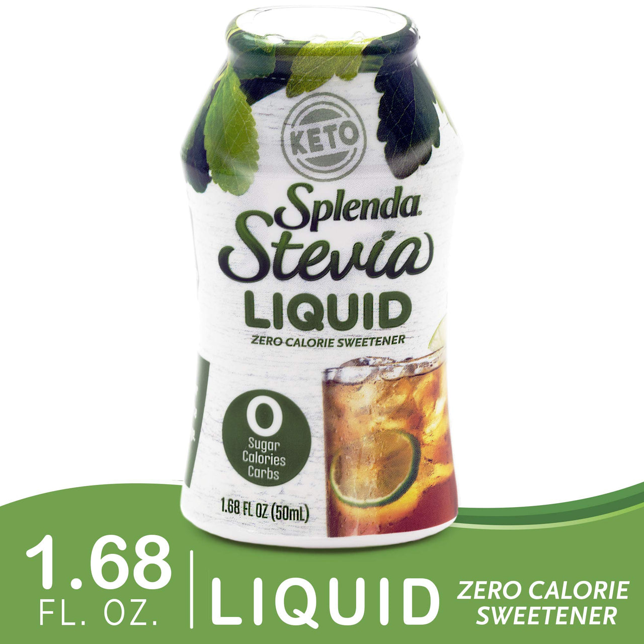SPLENDA STEVIA LIQUID, Zero Calorie Sweetener Drops, 1.68 Ounce Bottle (Pack of 1), 1.68 Fl Oz (Pack of 1)