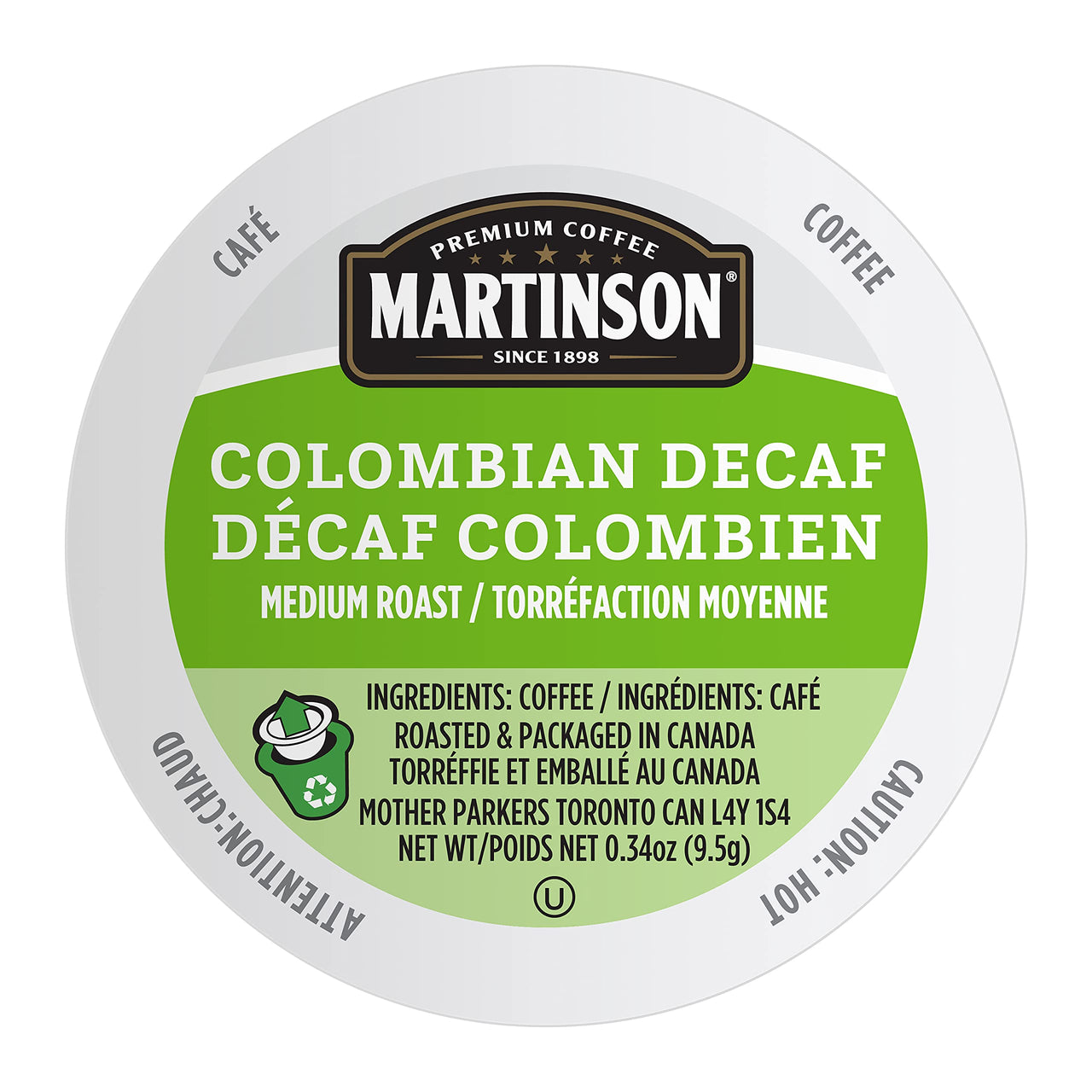 Martinson Colombian Decaf, Medium Roast Coffee, Keurig K-Cup Brewer Compatible Pods, 24 Count (Pack of 1)