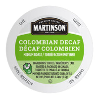Martinson Colombian Decaf, Medium Roast Coffee, Keurig K-Cup Brewer Compatible Pods, 24 Count (Pack of 1)