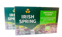 Irish Spring Original Clean 12HR Fresh Deodorant Soap with Flaxseed Oil 4.5 OZ Large Bar (2 Pack)