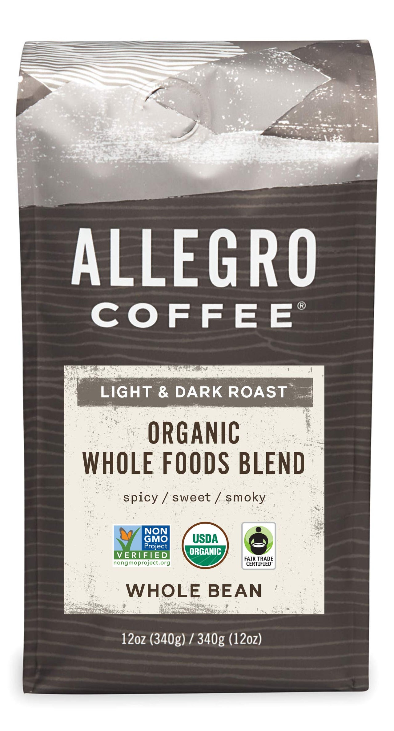Allegro Coffee Organic  Blend Whole Bean Coffee, 12 oz