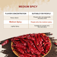 52USA Szechuan Red Dried Chilis, Whole Chili, Chinese Chili 4 Oz (Medium Hot)