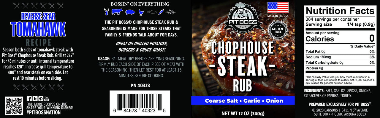 PIT BOSS 40323 Chophouse Steak Rub Grill Spices, Multicolored