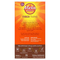 Metamucil Fiber Chewable Thins, Psyllium Husk Fiber Supplement, Chocolate, 12 Ct