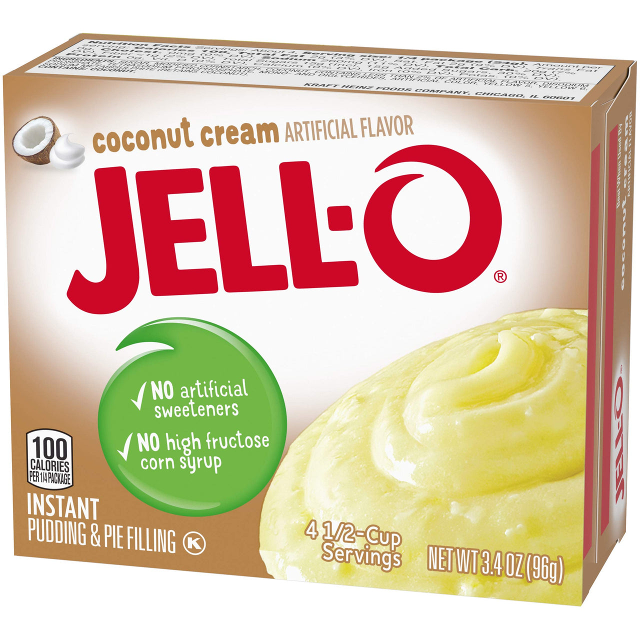 Jell-O Cook and Serve Coconut Cream Pudding, 3.4 oz Box