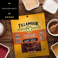 Tillamook Country Smoker Real Hardwood Smoked Beef Jerky, Teriyaki, 2.5 Ounce