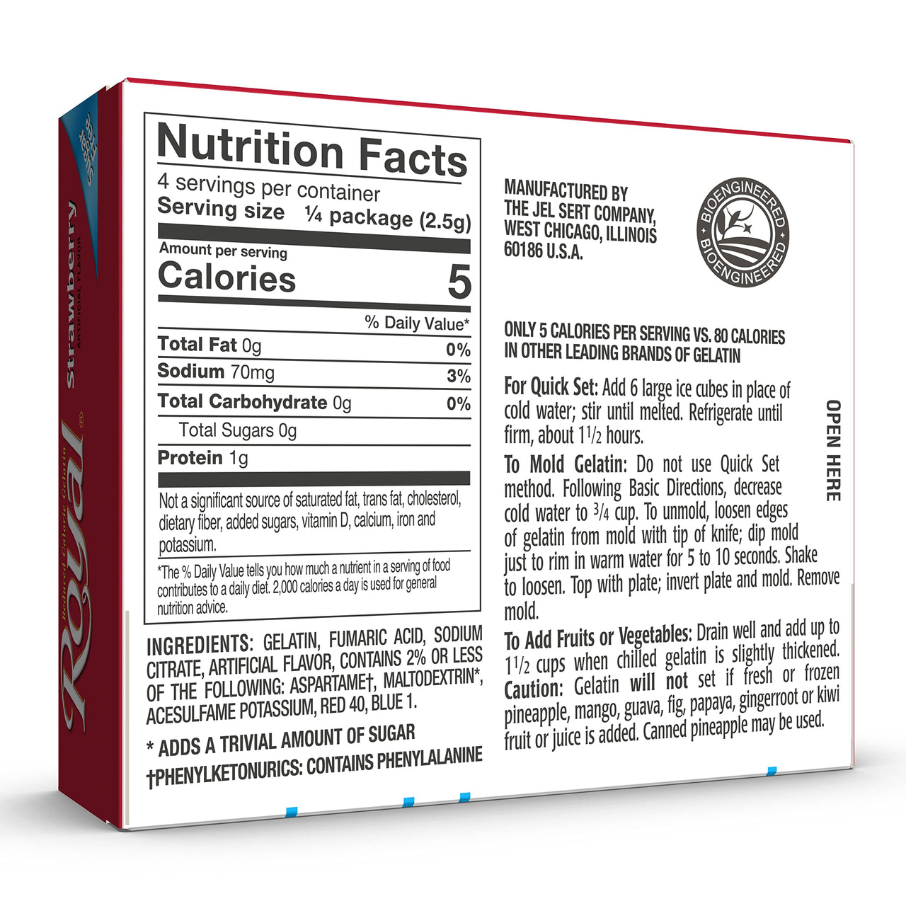 Royal Strawberry Gelatin Dessert Mix, Sugar Free and Carb Free 0.32 0z (Pack of 12 )