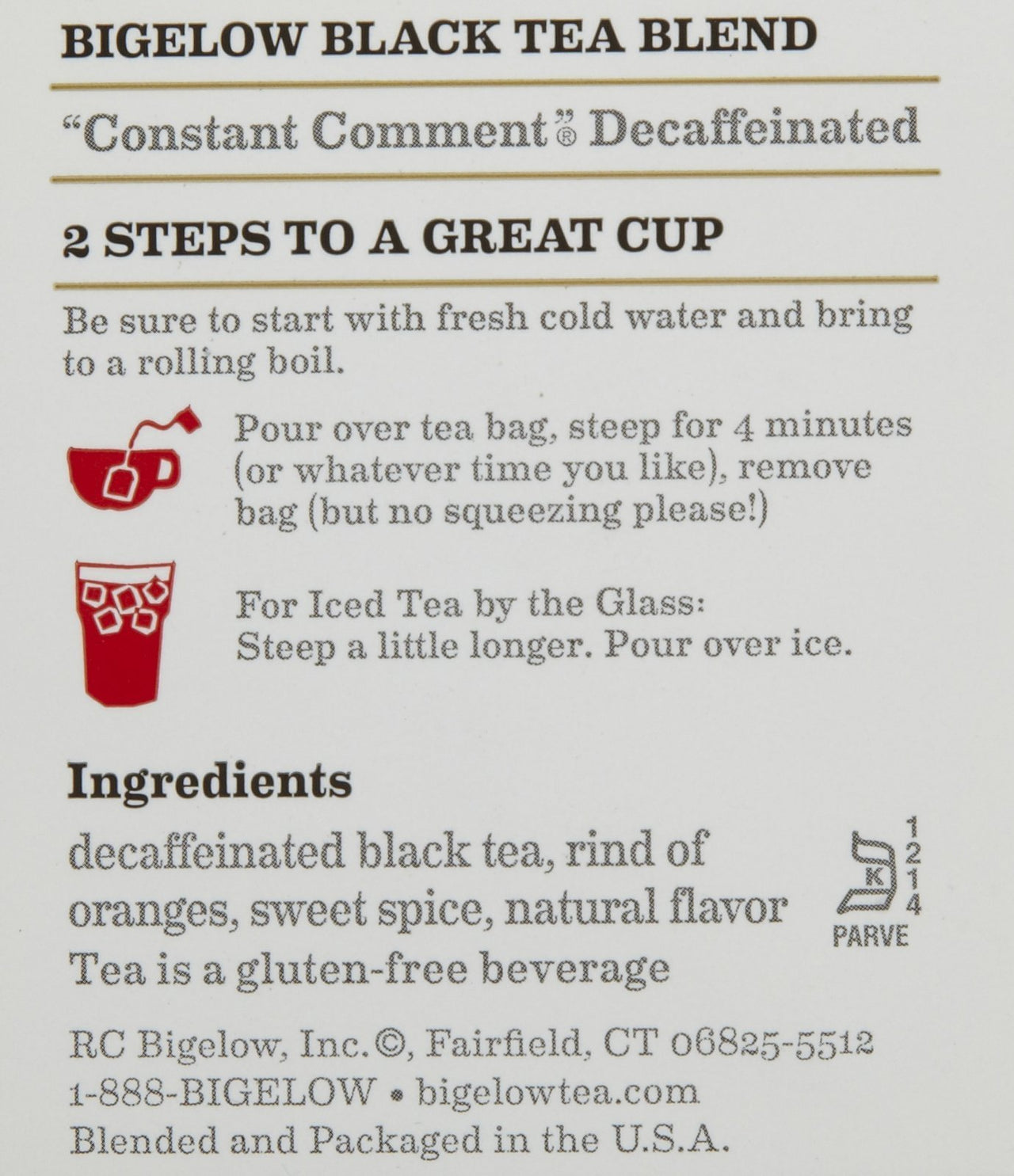 Bigelow Tea - Black Tea Constant Comment Decaffeinated - 20 Tea Bags