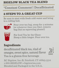 Bigelow Tea - Black Tea Constant Comment Decaffeinated - 20 Tea Bags