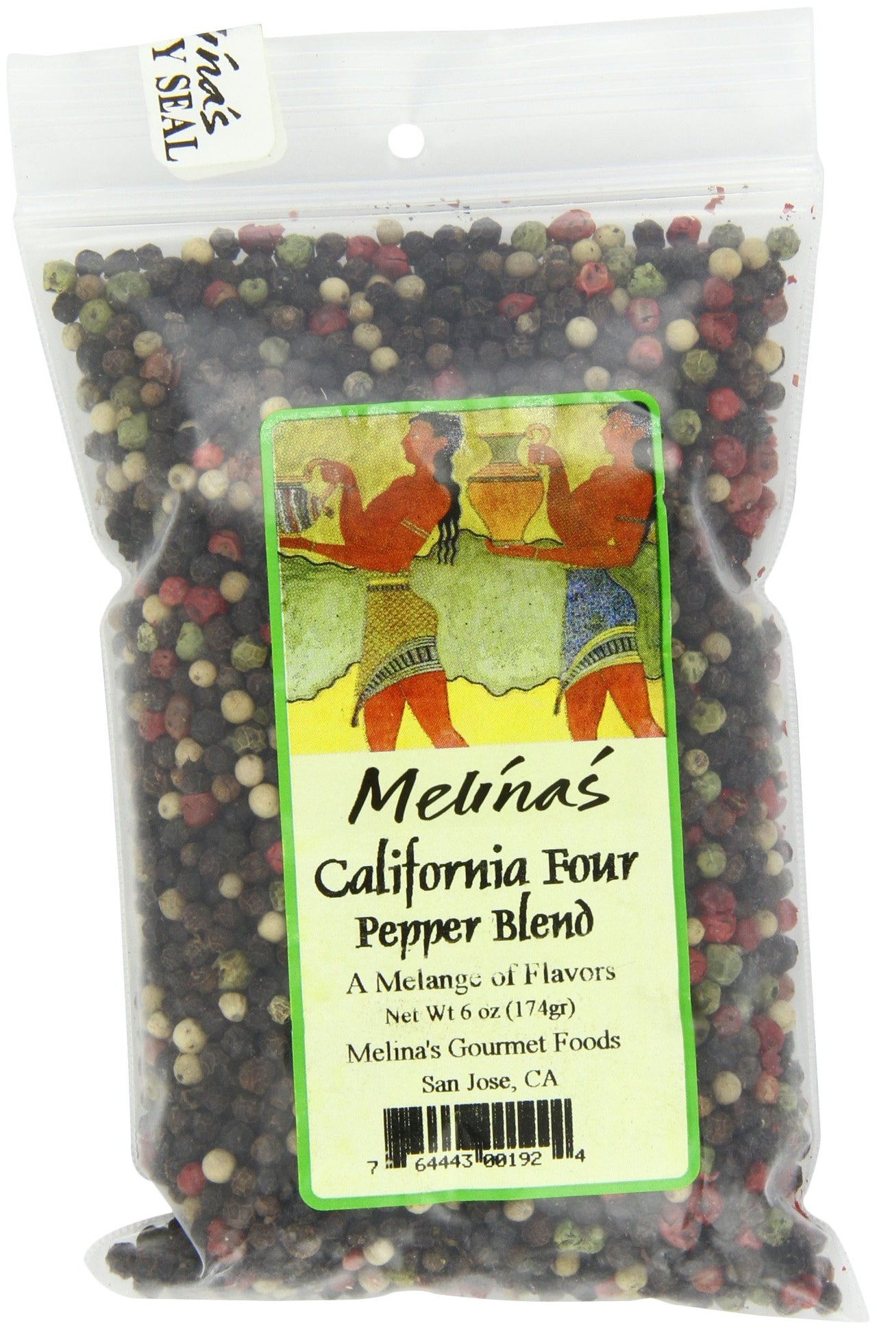 Melina's  Peppercorns, California 4 Pepper Blend, 6 Ounce