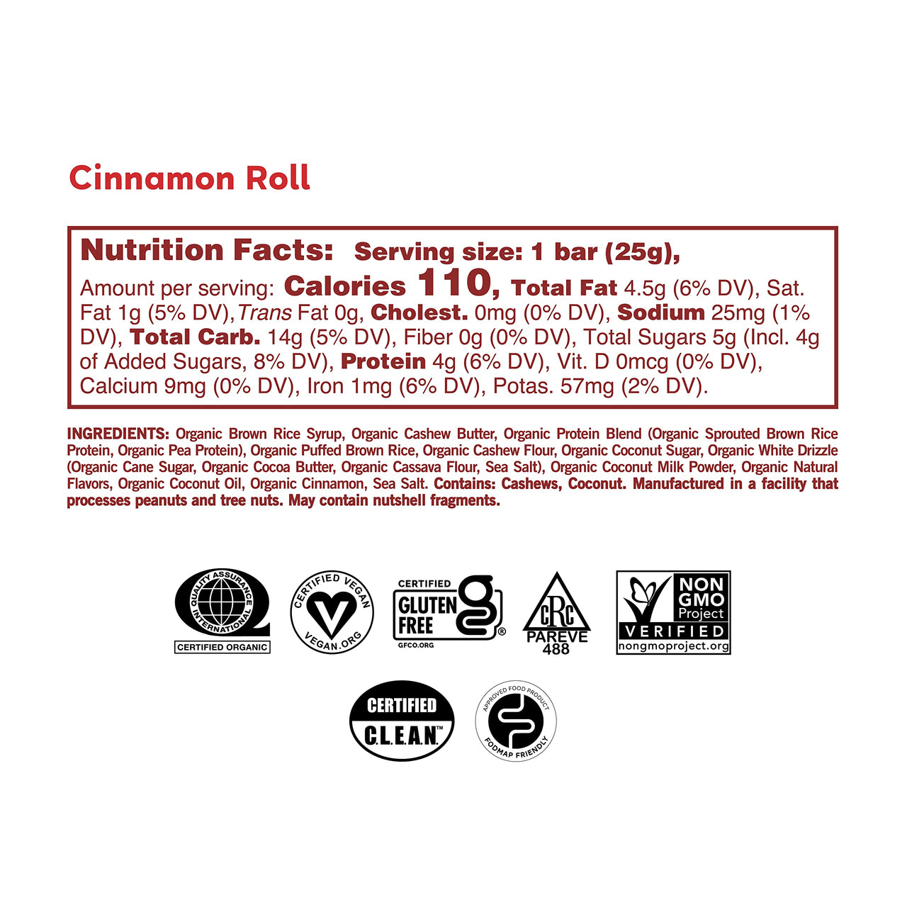 GoMacro Kids MacroBar Organic Vegan Snack Bars - Cinnamon Roll (0.9 Ounce Bars, 7 Count)