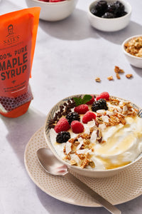 Nate's  100% Pure Maple Syrup - 10.75 oz Sustainable Pouch - 100% Real Maple Syrup with No Additives - All-Natural Topping for Waffles and Pancakes - Non-GMO Maple Syrup