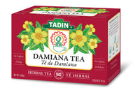 Tadin Damiana Tea, Caffeine Free, 24 Tea Bags Per box, Pack of 6 Boxes Total