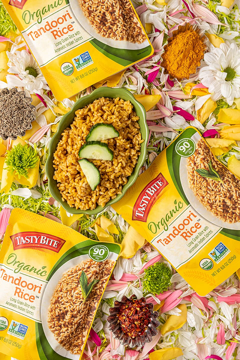 Tasty Bite Tandoori Rice, Ready to Eat Microwaveable Cooked Rice, Vegan, 8.8 Ounce (Pack of 6)