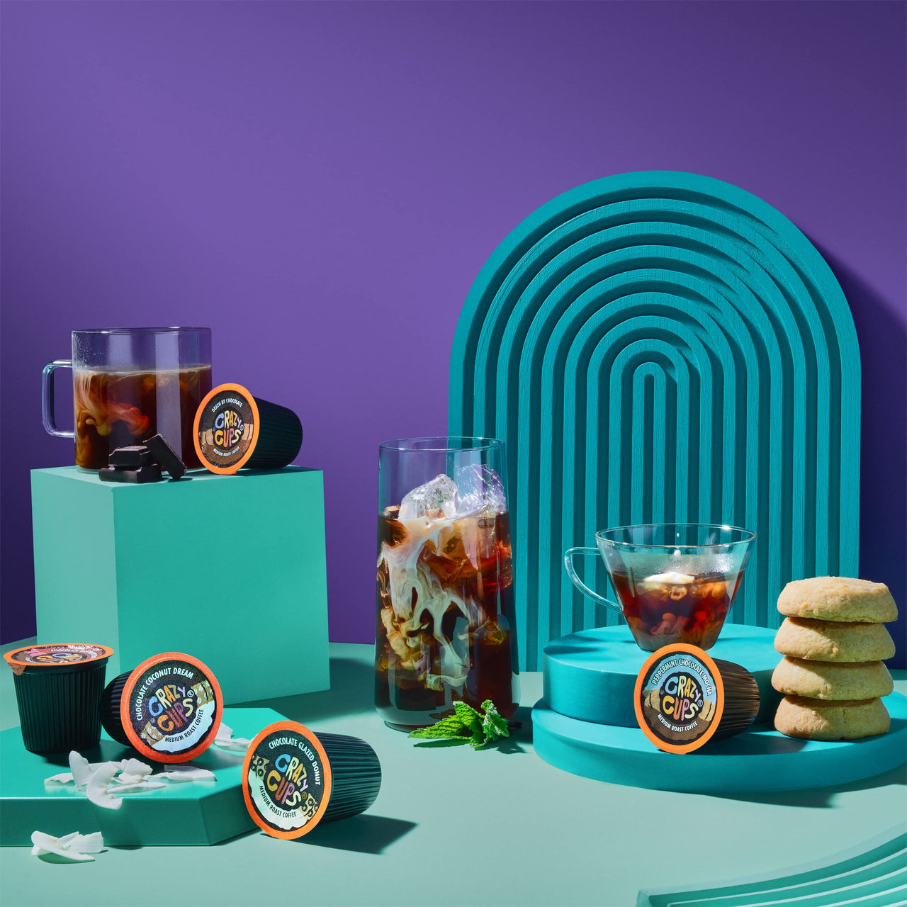 Crazy Cups Flavored Coffee for Keurig K-Cup Machines, Death by Chocolate, Hot or Iced Coffee, 22 Single Serve, Recyclable Pods