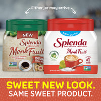 SPLENDA Naturals Zero Calorie All Natural Granulated Sweetener - Jar, Monk Fruit, 9.8 Oz