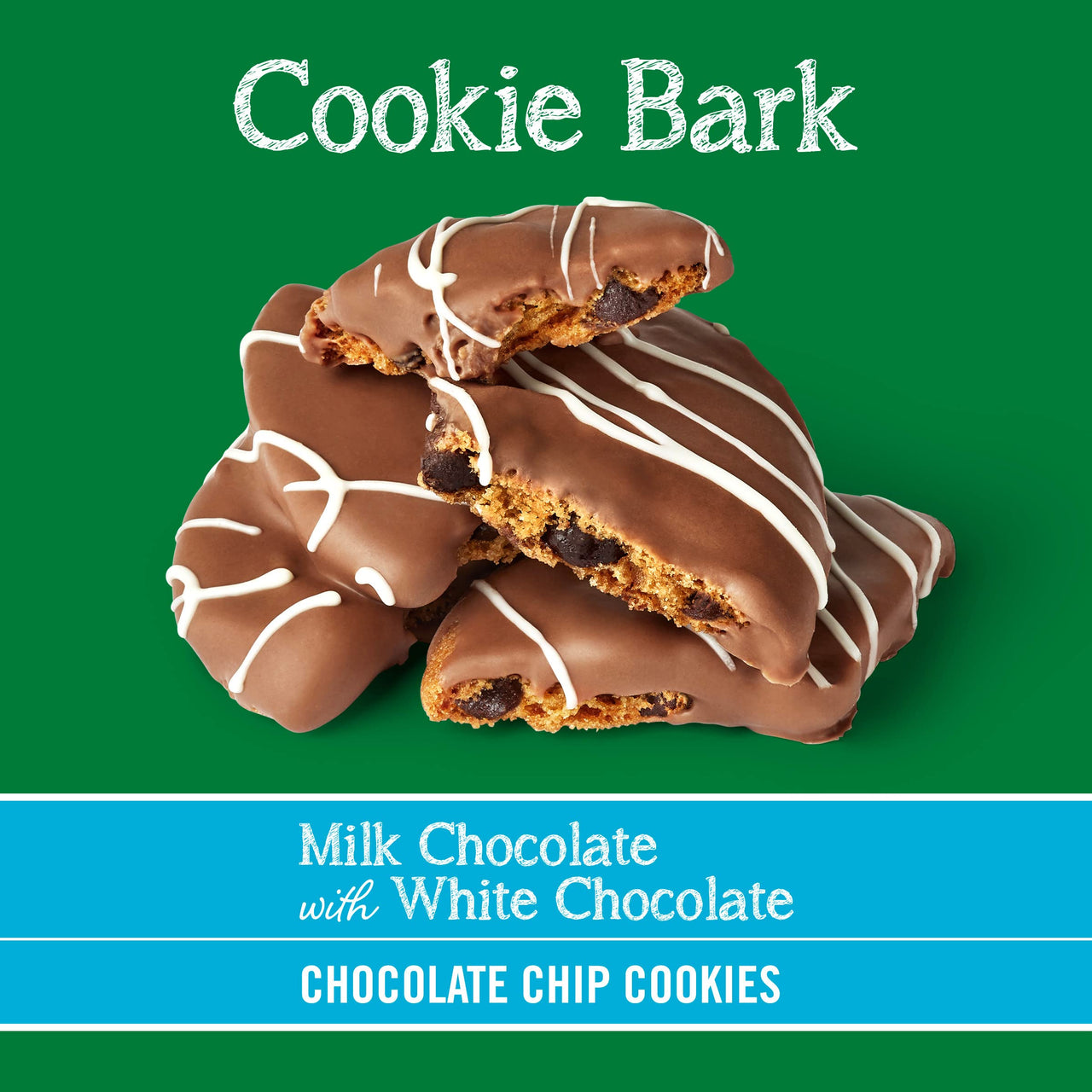 Tate's  Bake Shop Cookie Bark, Chocolate Chip Cookies with Milk Chocolate with White Chocolate Drizzle, 5 oz