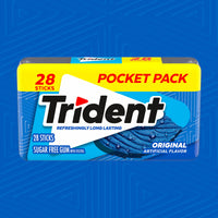 Trident Original Sugar Free Gum, 6 Pocket Packs of 28 Pieces (168 Total Pieces),28 Count (Pack of 6)