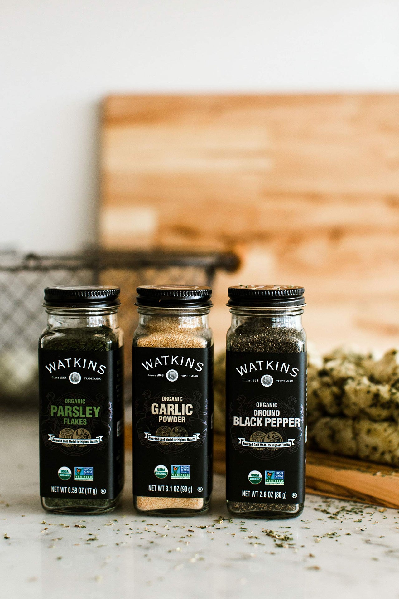 Watkins Gourmet Organic Spice Jar, Parsley Flakes, 0.59 Ounce Jar, 3-Pack