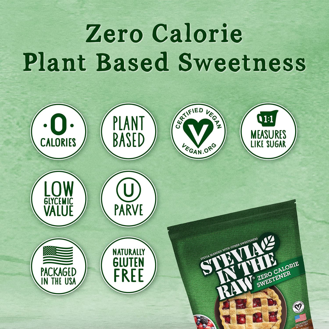 Stevia In The Raw Bakers Bag, Plant Based Zero Calorie Sweetener, No Added Flavors or erythritol, Sugar-free Sugar Substitute for Baking, Suitable For Diabetics, Vegan, Gluten-Free, 9.7Oz Bag (Pack of 1)